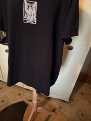 URBAN OUTFITTERS Oversized Men’s T Shirt Size M Washed Black Justice Tarot Logo