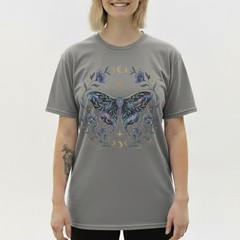 Galaxy Moth T-Shirt Celestial Moon Phase Floral Witchy Mystical Nature Gift