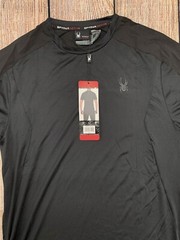 NWT Medium Spyder Active PROWEB Men’s Black Stretch Short Sleeve Tee T-Shirt