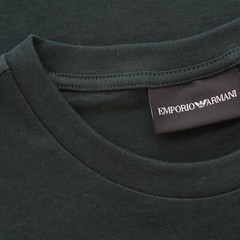 Emporio Armani Mens black long sleeve T-Shirt flock print, Size M*L*XL*XXL