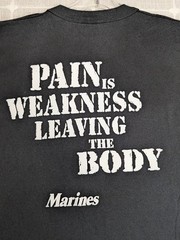 Vintage Marines Shirt Mens Medium Black Pain is Weakness Leaving The Body Rothco