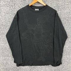 Avirex Shirt Mens XL Black Warrior Graphic Thermal Waffle Knit Long Sleeve Tee