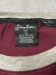 Sean John Collection – Men’s 3/4 Sleeve Shirt Size L – LARGE – Burgundy and Gray