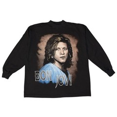 Vintage Bon Jovi T-Shirt Size Large Black 90s These Days Tour Rock Band Graphic
