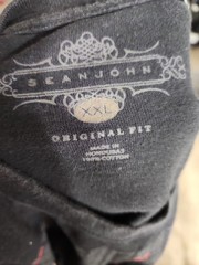 Sean John Shirt Mens XL Black Graphic Urban Hip Hop Tee Cotton