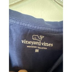 Vineyard Vines Mens Santa Whale Long Sleeve Pocket T-Shirt Navy Blue Size M