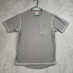 Ariat Rebar Shirt Mens Medium Gray Short Sleeve Pocket Skull Flag Workwear Tee
