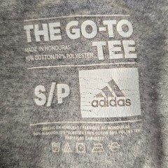 Adidas Heather Gray Badge of Sport Graphic T‑Shirt Athletic Logo Tee Size Small