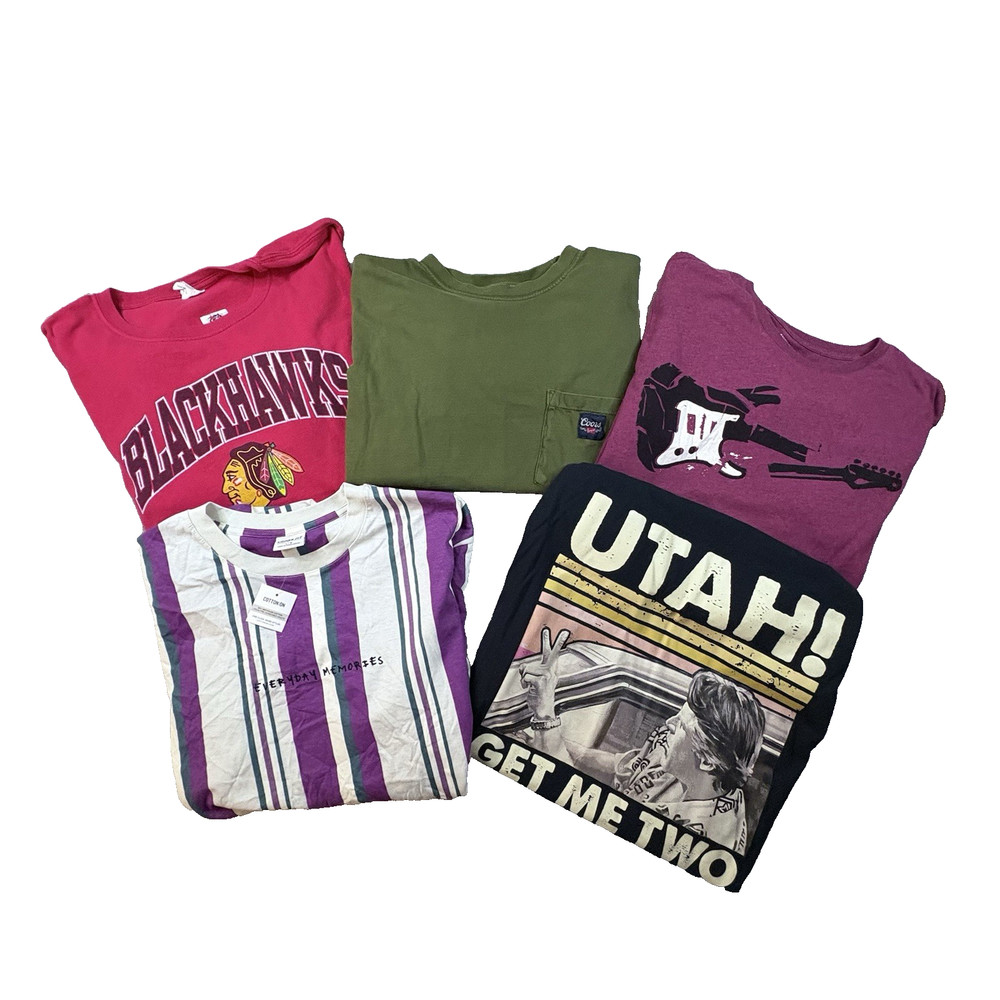 MIXED LOT OF 5 Men’s L Coors/Rock/BlackHawks/Point Break T Shirts SEE DESCRIPTIO