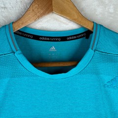 Adidas Running Supernova Men’s Size L Solid Turquoise Stretch Crew-Neck T-Shirt