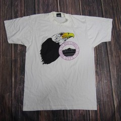 Vintage USPS Ogden Utah Eagle Shirt Mens Large White Single Stitch 80s