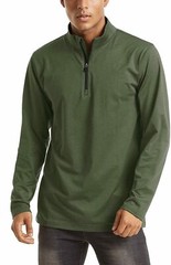 Men’s 1/4 Zip Quick Dry Long Sleeve Gym Fitness Casual Sport Performance T-Shirt