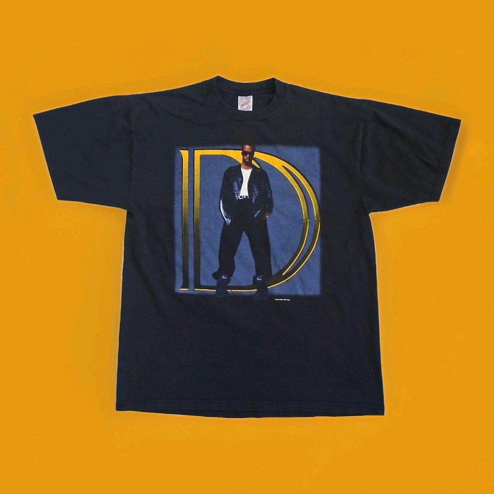 Vintage 1997 Jerzees Puff Daddy Concert T-Shirt Black Size XL Double-Sided EUC