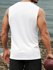 Men’s Tank Tops Sleeveless Quick Dry Polyester Solid Color Summer Beach Sports