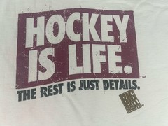 Vtg The Puck Stops Here Hockey Is Life T-shirt Large White Big Ball Sports