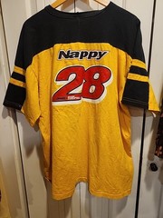90’s Nappy Brand T-shirt Yellow Black W Red 28 Logo Size XXL Limited Edition