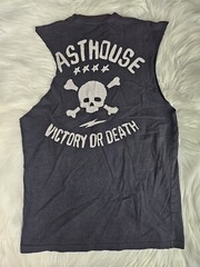 Fasthouse Shirt Mens (M) Cut Sleeves Graphic Print Crew Neck Victory Or Death