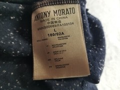 Antony Morato Rare Men’s Cowl Neck T Shirt Size Large Black Dotted Short Sleeve