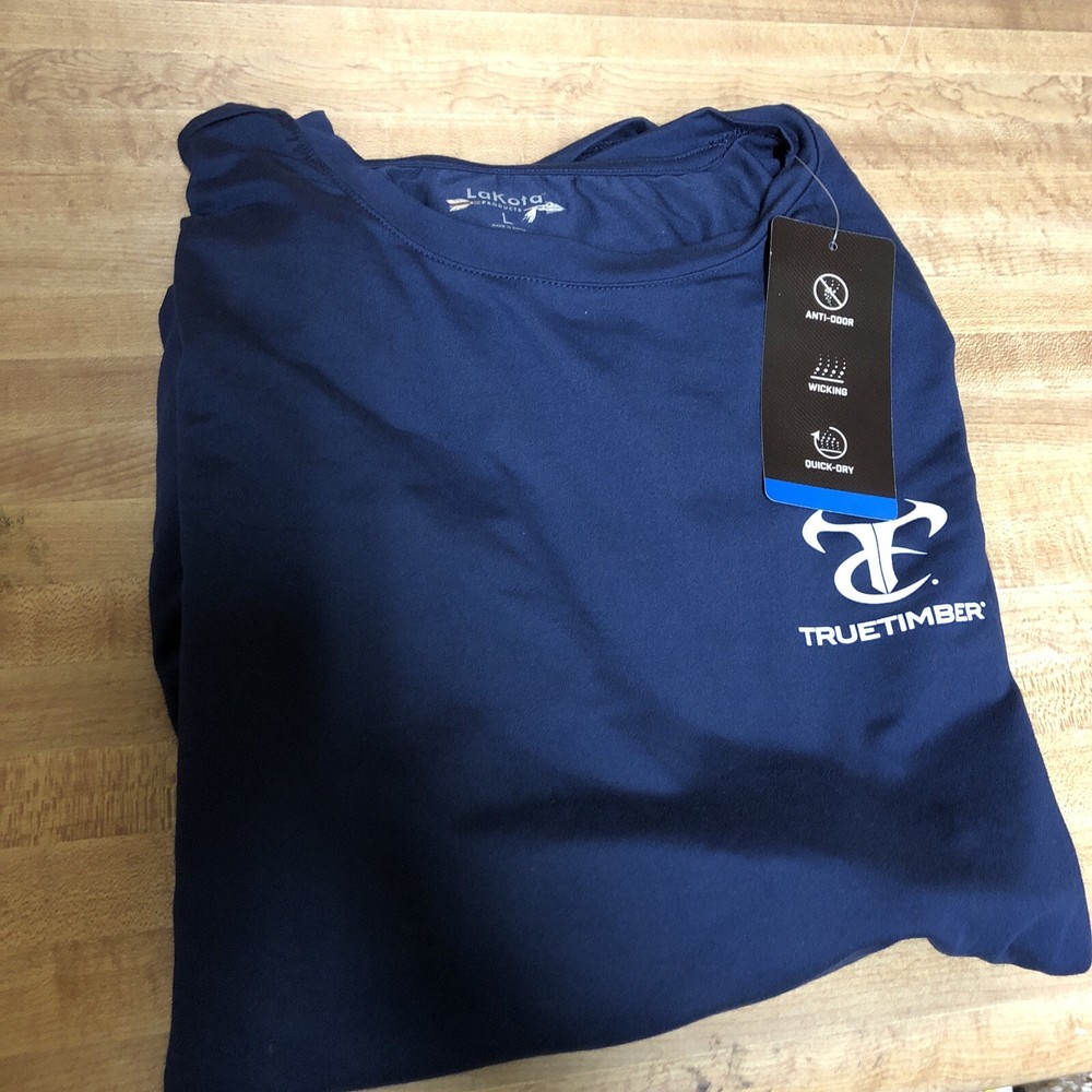 TrueTimber Men’s Navy Anti-Odor Wicking Shirt Size Large New