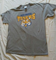 Vintage Calvin Christian Tigers School Men’s T-Shirt by Russell Athletic Sz XL
