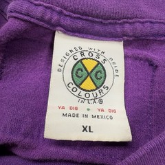 Cross Colours LA Mens Shirt XL Purple Love See No Color Graphic Rainbow Pride