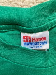 Vintage Hanes Heavyweight Green T-Shirt Medium Compass Rose Nautical 50/50