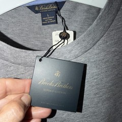Brooks Brothers 100% Supima Cotton Performance Tee Grey Mens Large Nwt