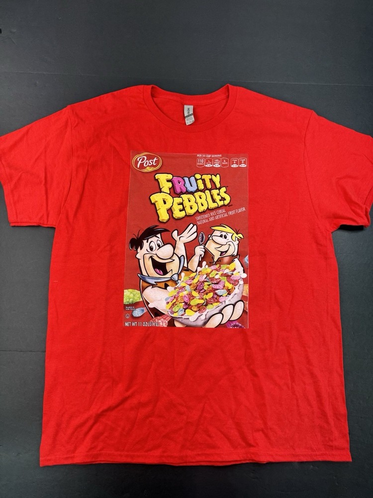 Fruity Pebbles Box Greatest Cereal Of All Time Breakfast Fan Foodie T Shirt XL