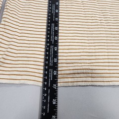 Zara Man Denim Couture Striped Long Sleeve Knit Top Tan Cream Button Shoulder L