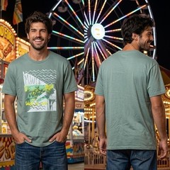 Maui & Sons Surf Logo Shirt Men’s Extra Large 48 Chest Olive Green Graphic Tee