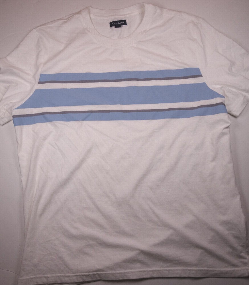 CLUB ROOM Men’s White 3 Stripe Soft Material T-Shirt NEW XL