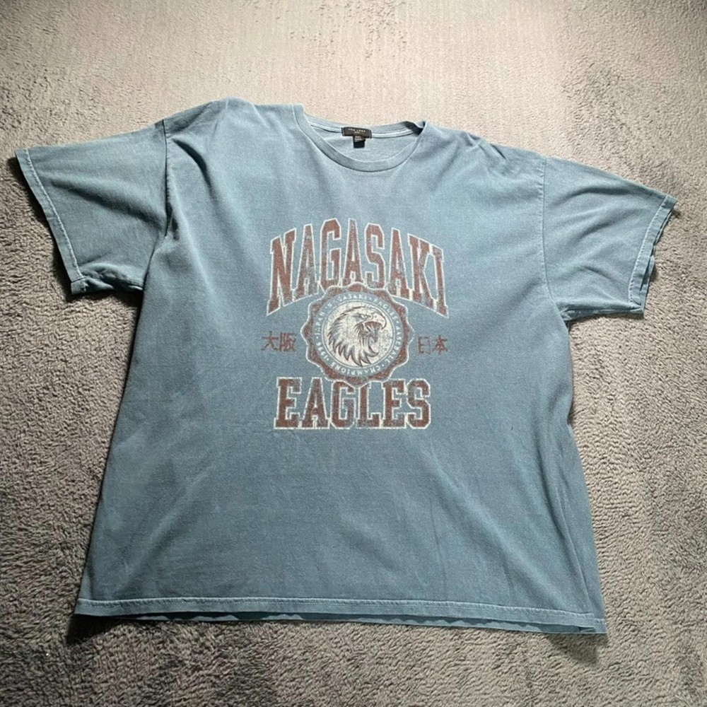 New Look T-Shirt Men Large Blue Short Sleeve Nagasaki Eagles