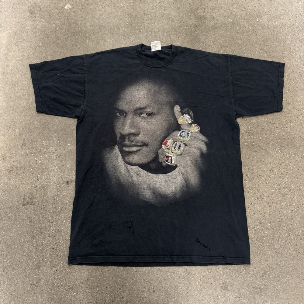 Michael Jordan 6x Championship Embellished Rings Rare Shirt Pro Max 2XL tall