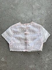 Women’s Vintage Waist Lace Blouse Bows Lightweight 60s 70s