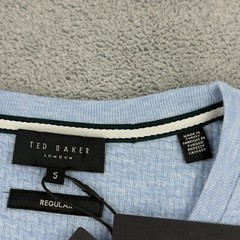 Ted Baker London Textured T-Shirt Short Sleeve Crew Neck Blue Size 5 XL