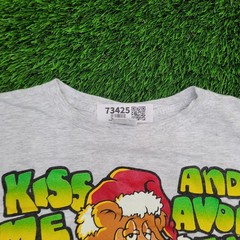 Vintage Funny Christmas Shirt XL 24×27 Boxy Cropped Gray