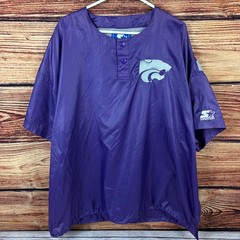 Vintage 1990s Starter Kansas State Wildcats Windbreaker Pullover Shirt size XXL
