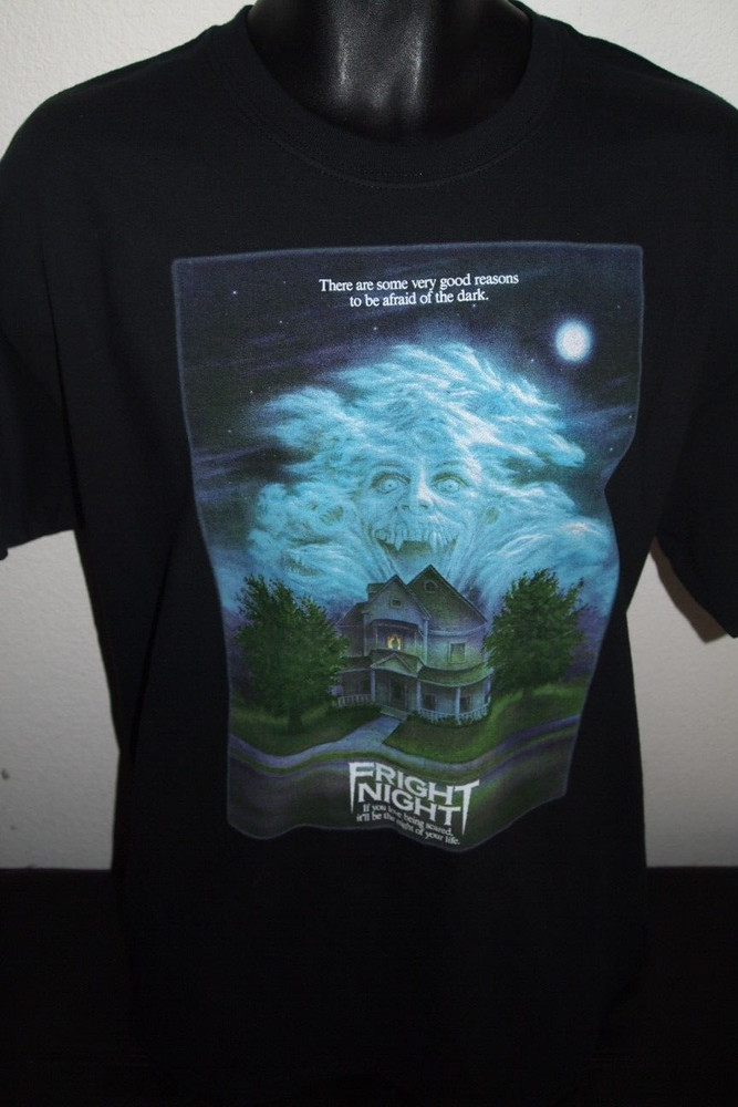 NWOT FRIGHT NIGHT VINTAGE 80’S HORROR GRAPHIC LOGO TSHIRT SIZE MENS XL