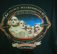 mens L fred harvey limited edition Mt rushmore t-shirt 2600 of 5000