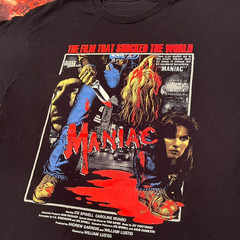 MANIAC 1980s Horror Movie T-Shirt Vintage Slasher Film Tee, Classic Gore Movie