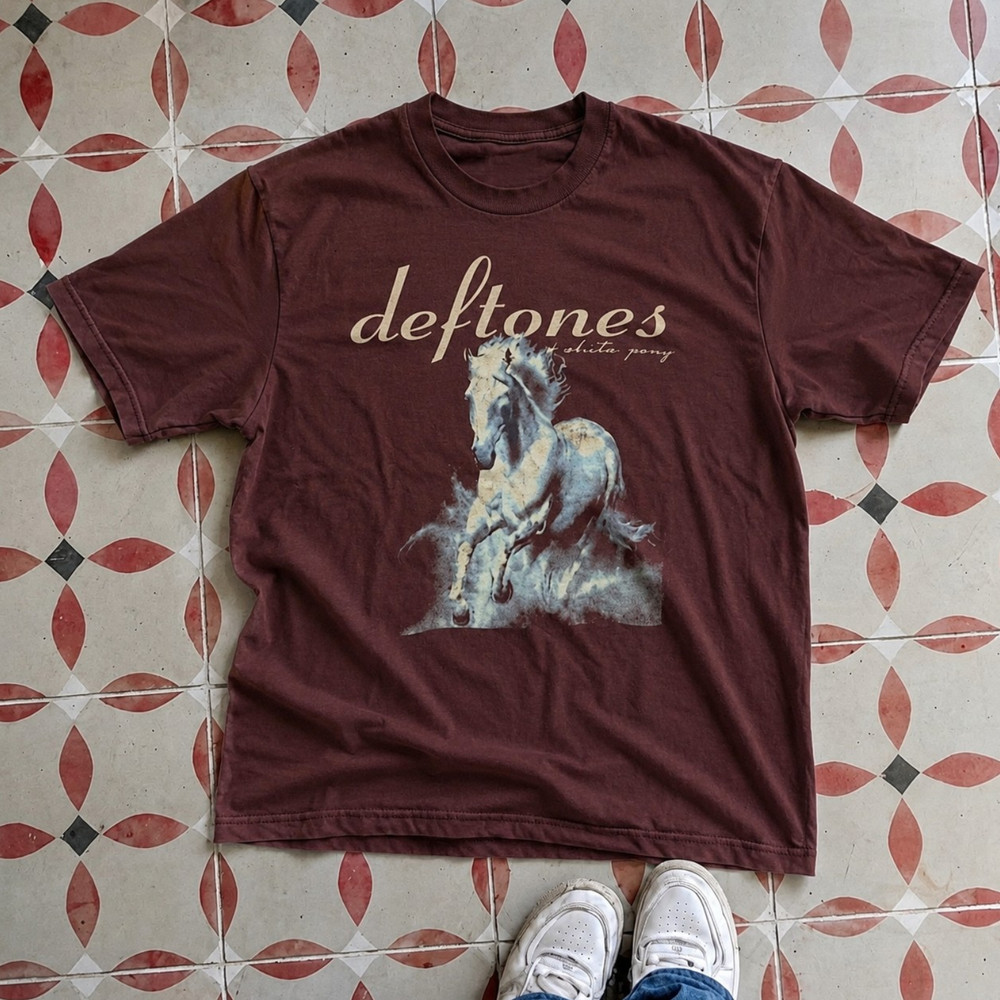 Deftones White Pony Burgundy Graphic T-Shirt Alternative Metal Band Tee
