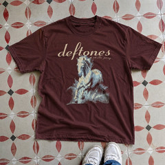 Deftones White Pony Burgundy Graphic T-Shirt Alternative Metal Band Tee