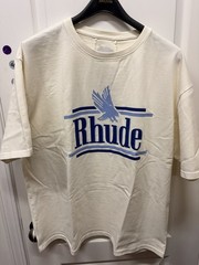 Rhude Graphic Logo Print Men’s Cream Cotton Crew Neck Short Sleeve T-Shirt XL
