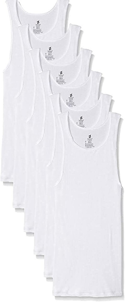 Hanes Men’s Tanks A-Shirts 6-Pack Cotton Tagless Soft Breathable Slightly Imperf
