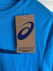 Asics Mens Logo Stripe SS Tee Sportswear Graphic Shirt Size XS