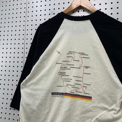 Nurburgring Race Track Shirt Mens Medium Raglan White Germany Map 3/4 Sleeve