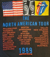 Vtg 1989 Rolling Stones Concert T Shirt M Steel Wheels Black Single Stitch EUC