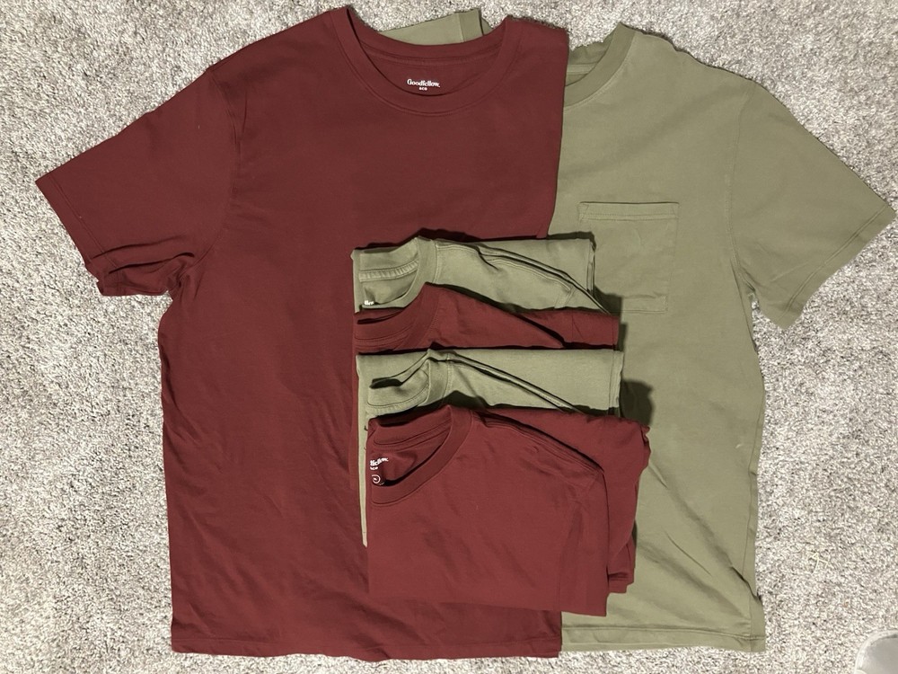 Lot 6 Men’s Goodfellow & Co T-Shirts |Size L & XL |New Without Tags | Crew Neck