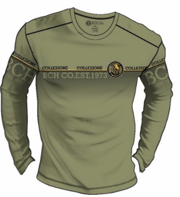 Men’s Bucheli Long Sleeve T Shirt,Italian Style,Cotton, Stretch L XL….A13.A