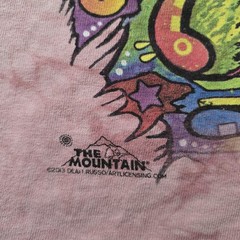 The Mountain Shirt Mens Small Pink Wolf Graphic Dean Russo Tie Dye Tee